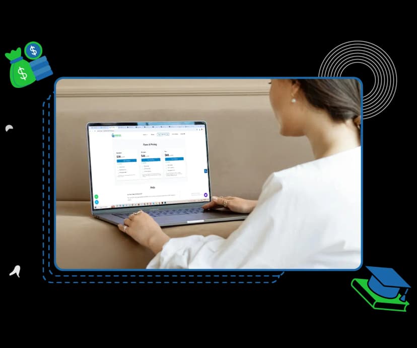 Tablet-based online learning is facilitated by affordable tutoring programs for students.