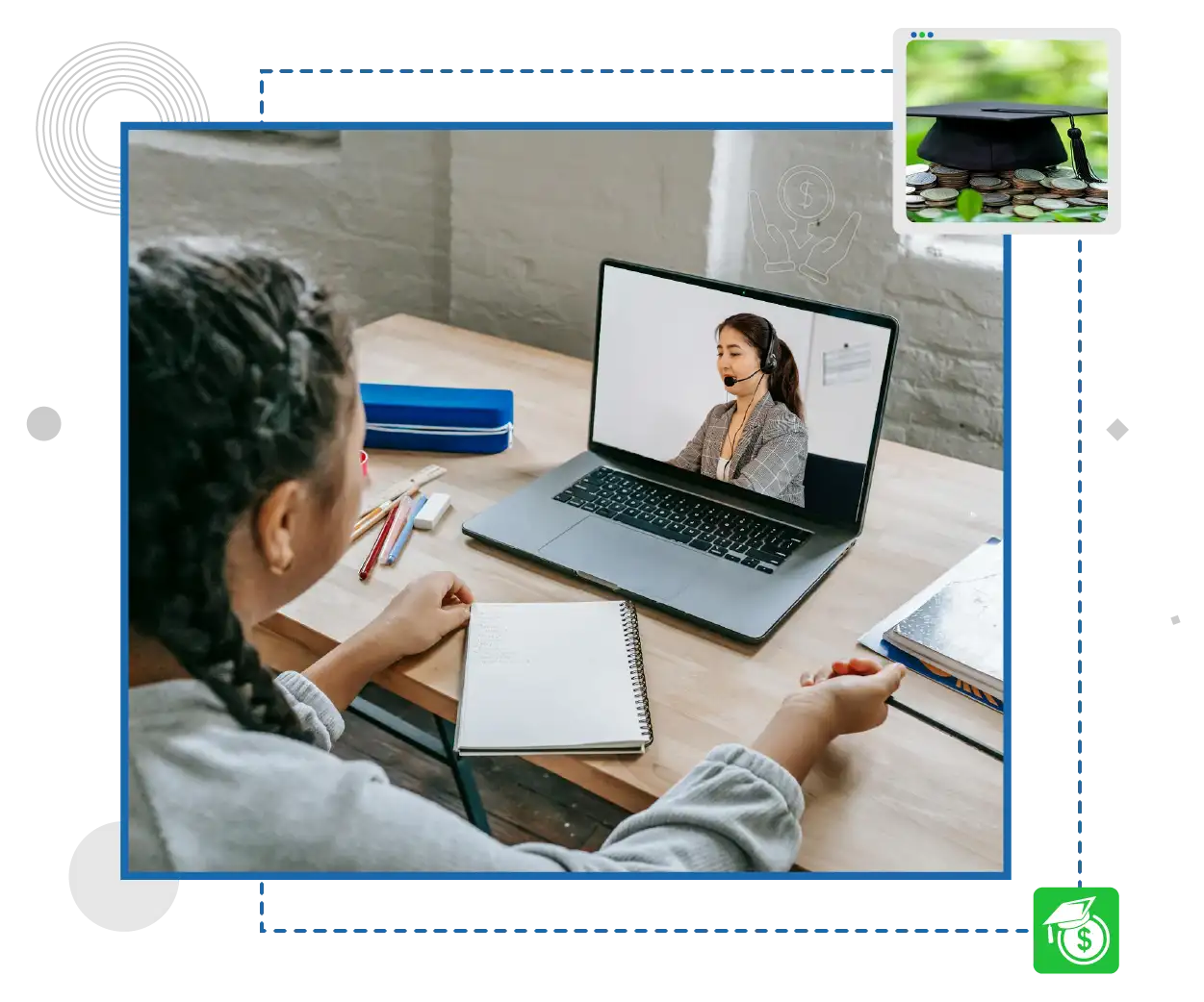 An illustration of academic achievement via reasonably priced online coaching